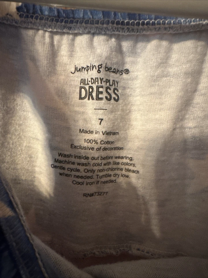 Vestido Jumping Beans Niñas Rojo Blanco y Azul Estrellas Rayas EE. UU. 4 de Julio Niña Talla 7 Foto 2 de 3