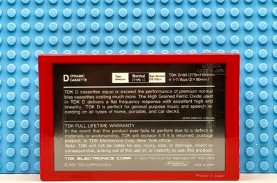 TDK D 180 1982 EUROPE TYPE I BLANK CASSETTE TAPE (1) (SEALED) | eBay