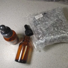 Dropper Bottles 5 Pack 15ml Amber Glass New Unused Essential Oils Tincture 