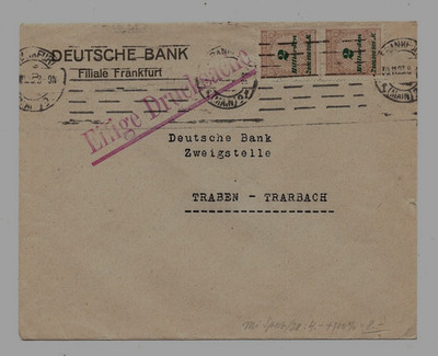 INFLA NOVEMBERBRIEF BANKDRUCKSACHE 2 X 2 MILLIARDEN NR. 320 B 30.11. 1923 FRANKF