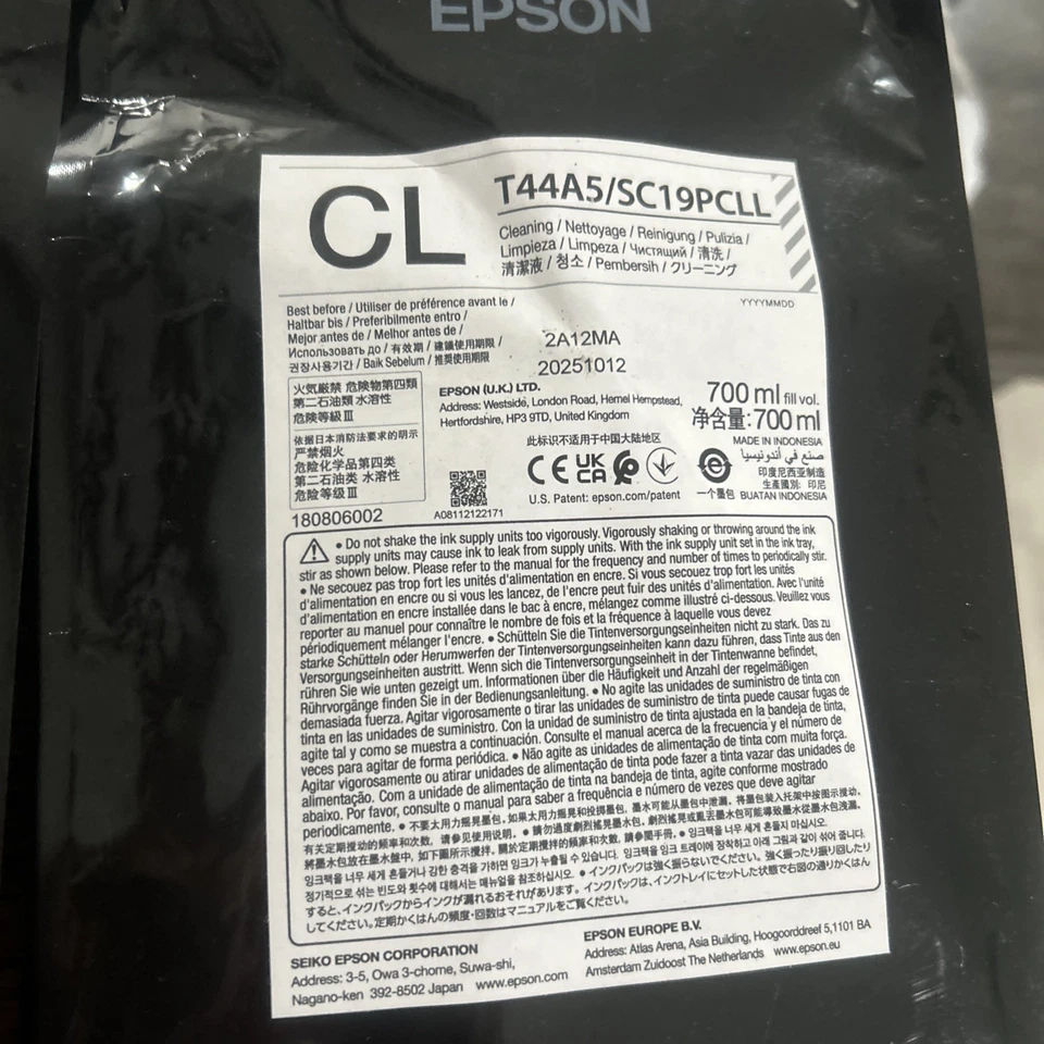 Original Epson Cleansing Cartridge T44A5 Black UC GS3 for Surecolor SC-S60600L - Image 2 of 2