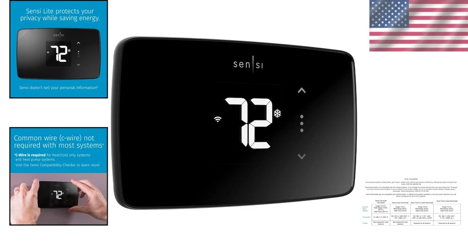 Smart Wi-Fi Thermostat - Programmable, Privacy Protection - Image 2 of 4