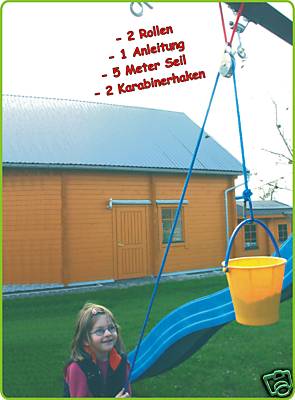 Eduplay Flaschenzug-Set Für Baumhaus & Abenteuer – Bunt, Belastbar Bis 15 Kg, Inkl. Seil & Karabiner