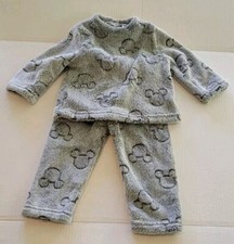 Disney Baby Toddler Fleece Sweatsuit 2 Piece Set Size 18M Gray Mickey Mouse