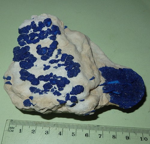 Azurite on Kaolinite - Malbunka Mine, N.T. . Mineral specimen 100x90mm #299 - Picture 4 of 4