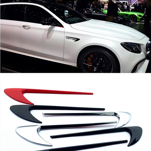4Pcs Red Vent Fender Trim Boomerang Black V8 Biturbo 4Matic+ Sticker Emblems - Picture 8 of 11