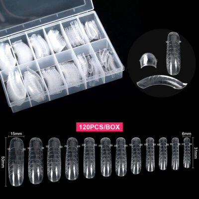 120stk Gel Falsche Nagel Schnell Poly Form Finger Verlängerung False Nail Tips