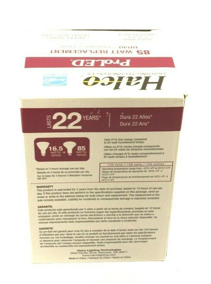 Halco ProLED Dimmable Warm White Bulb Med Base (2700K)- 16.5 Watt,1200 Lumen - Image 4 of 4