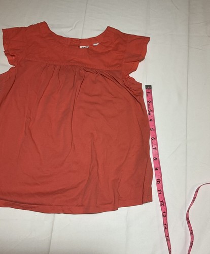 Gap Girls’ Large 10 Orange/Salmon Short Sleeve Eyelet T-Shirt - Picture 3 of 4