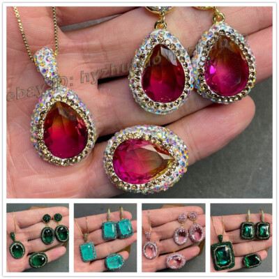 Gemstone Crystal Rings And Necklaces Faceted Zircon Crystal - Main Image