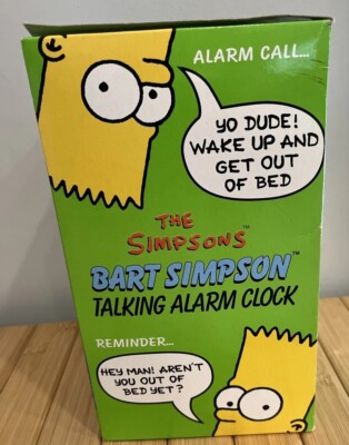 Vintage /90's Bart Simpson/Wesco Talking Alarm Clock/The Simpsons