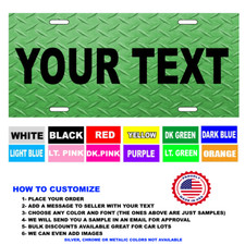 Personalized Custom License Plate Green Diamond Plate Look Your Text Custom Personalized Custom License Plate Green Diamond Plate Look Your Text Custom