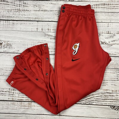 Nike Elite UGA Georgia Bulldogs Basketball Tear Away Warmup Pants Sz XL Tall Red