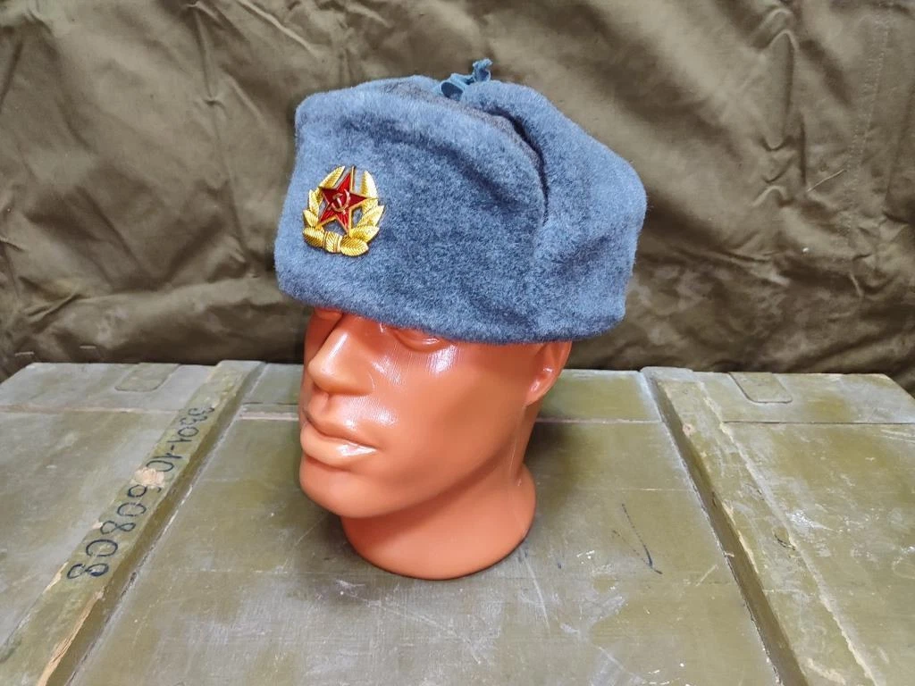 USSR Soviet Russian Red Army Ushanka Hat Winter Sheepskin Fur Ear Flaps,Size 58