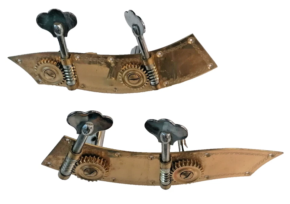 Set Meccaniche per Contrabbasso 3/4 Completo in Ottone Stile Tirolese Dorato - Immagine 2 di 4