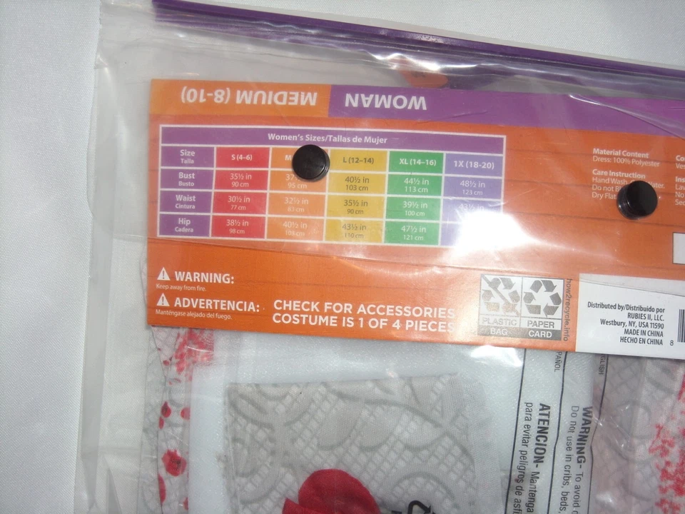 Mujer Fantasma Novia Vestido Halloween Disfraz Vestido Faja Velo Prendedor Talla M (8-10) Foto 3 de 3