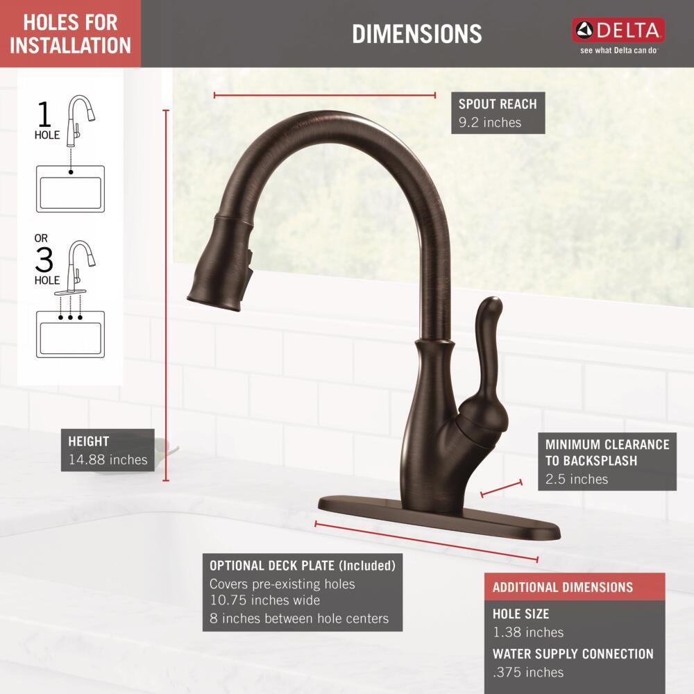 Delta Leland Pull-Down Kitchen Faucet Venetian Bronze-Certified Refurbished