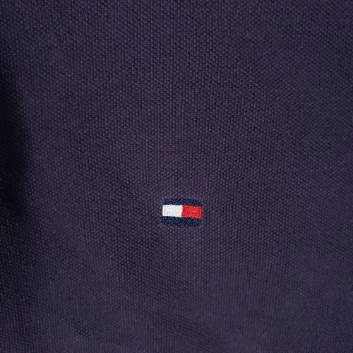 Vintage Tommy Hilfiger Polo Shirt Mens Medium Blue Logo Badge Streetwear Top - Picture 3 of 10
