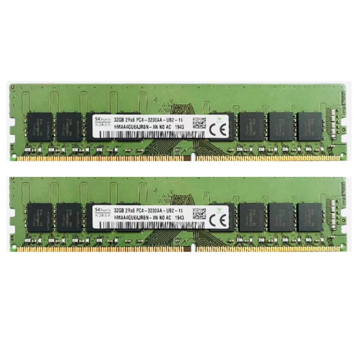 Hynix 64GB (2X32GB) 3200MHz PC4-25600 288-Pins 2RX8 UDIMM Desktop