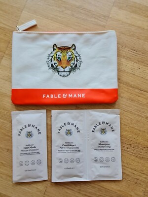 FABLE AND MANE Kosmetiktasche BEAUTY CASE + Minis HAIR Mask Shampoo Conditioner