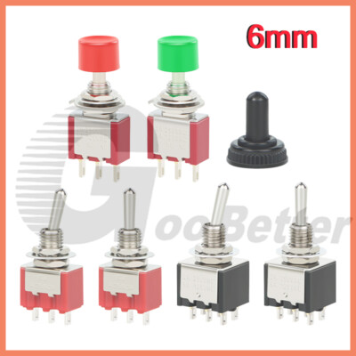 Mini Toggle Switches DPDT 2 3 Position ON-OFF ON-OFF-ON 6 Pin 125V/250V Boat Car