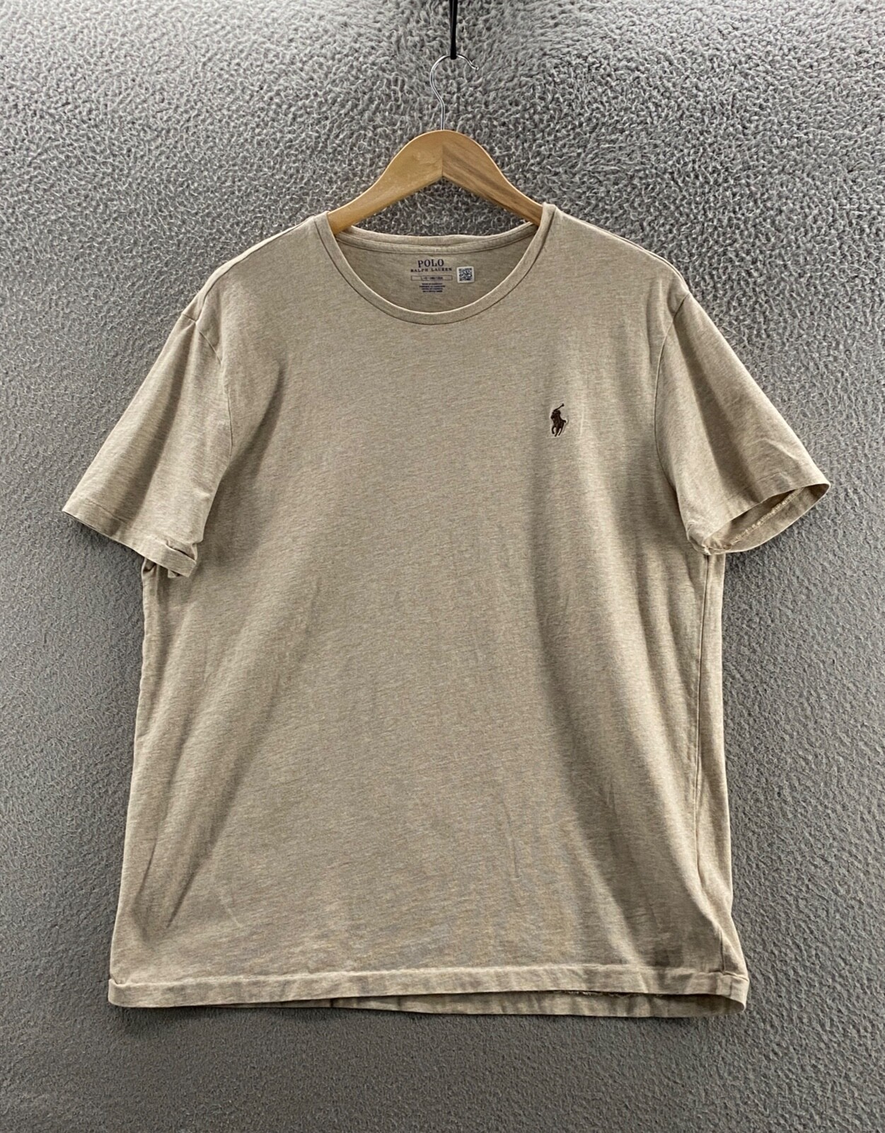 PONY Polo Shirt Ralph Lauren da uomo grande beige girocollo cotone normale casual