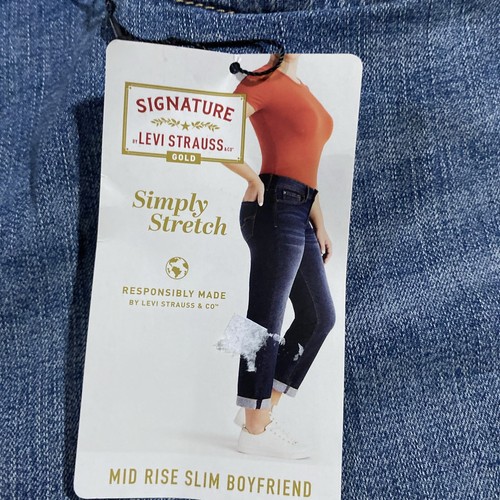 levis signature jeans woman’s Mid Rise Slim Boyfriend 14/w32 - Picture 4 of 11