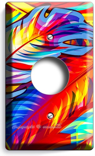 COLORFUL ABSTRACT FIREBIRD FEATHERS LIGHT SWITCH OUTLET WALL PLATE HD ROOM DECOR - Picture 18 of 34