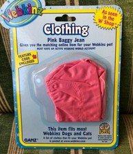 WEBKINZ KINZSTYLE CLOTHING - PINK BAGGYJEAN - NEW WITH UNUSED CODE