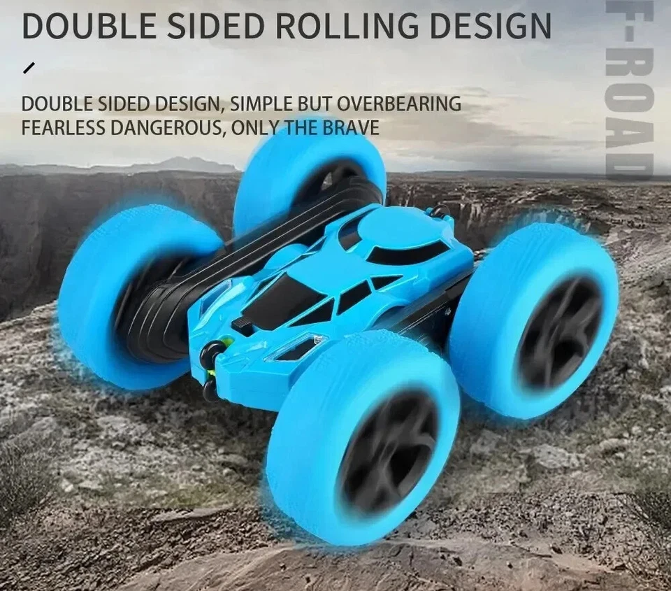 Car Children Double Sided Flip 2.4G RC 360 Deree Rotation Off Road Drift RC Car - Image 4 of 4