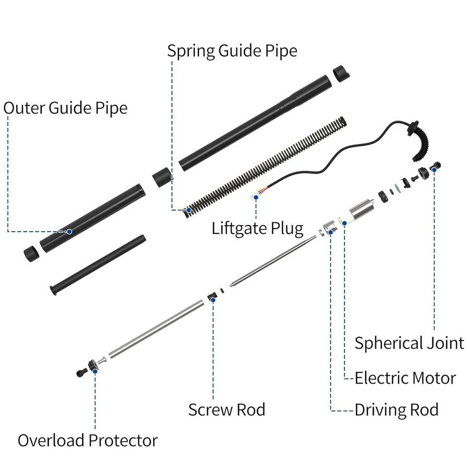 2x Puntal de soporte de elevación de escotilla eléctrico trasero para Land Rover Range Rover Sport 2014-22 Foto 3 de 4