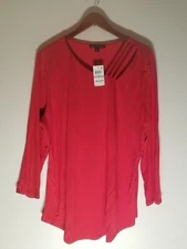 I.N.C. Women's Red 3/4 Sleeve Strap Shoulder Top Size 2XL NWT