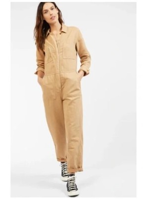 Outerknown White Cotton Linen One-Piece Jumpsuit Coveralls Long Sleeve Small 