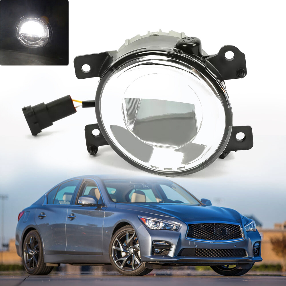 Set For 2014-2017 Infiniti Q50 Sport Front Fog Lights LED Turn Signal w/Cover eB