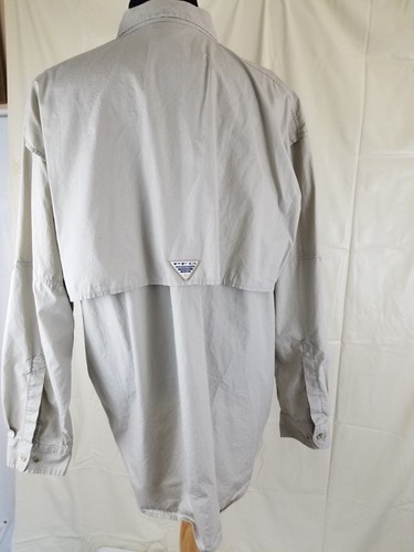 Columbia Mens Shirt PFG Fishing Light Weight Convertible Sleeves Beige XXL - Picture 7 of 10