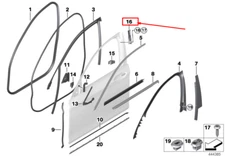 New BMW 7 G11 B-Pillar Seal Upper Right 51337450504