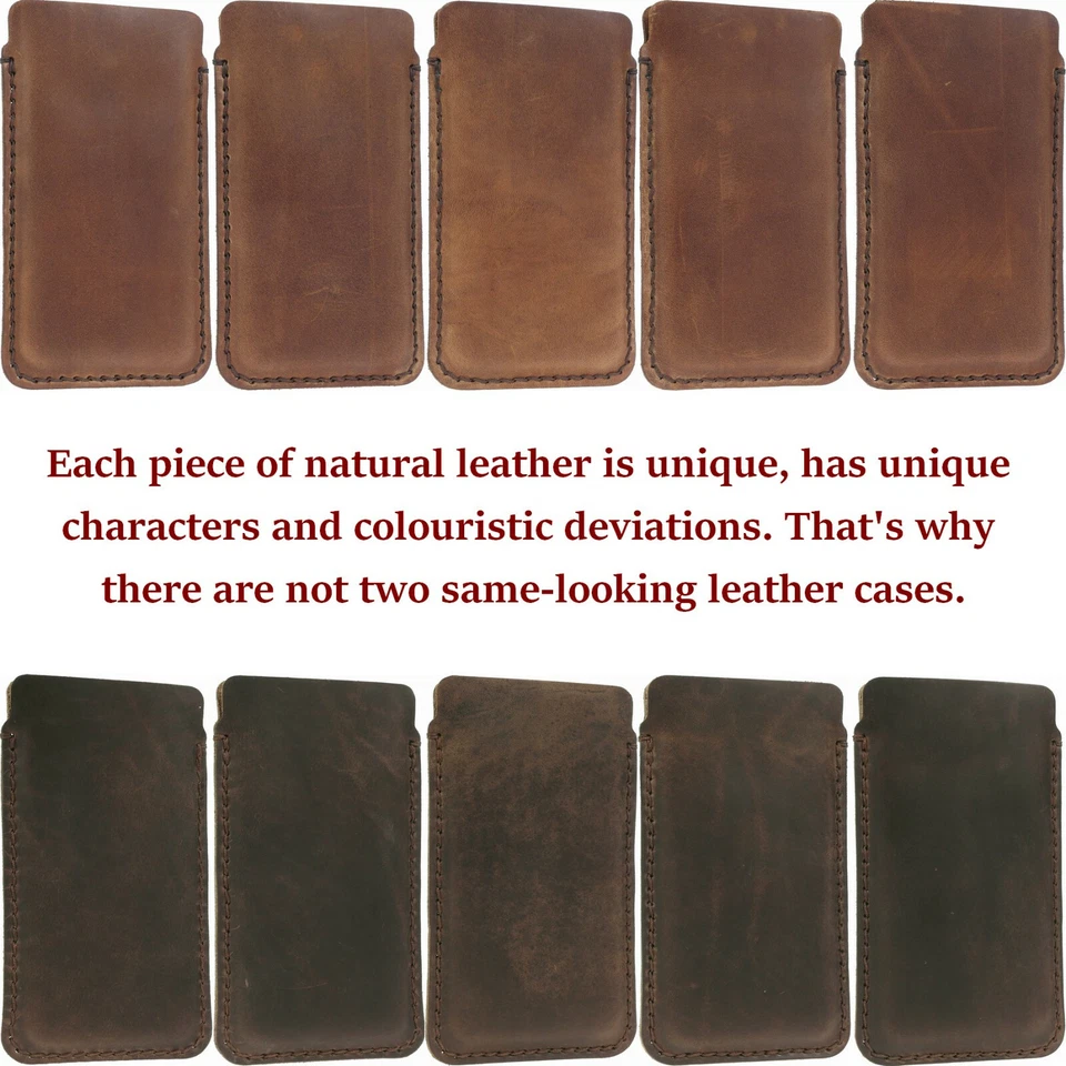 ТОНКИЙ МЕШОЧЕК ВРУЧНУЮ СШИТЫЙ КОЖАНЫЙ РЕМЕСЛЕННИК ИЗ ВОЛОВЬЕЙ КОЖИ РУКАВ ЧЕХОЛ ДЛЯ ТЕЛЕФОНОВ - Изображение 3 из 4