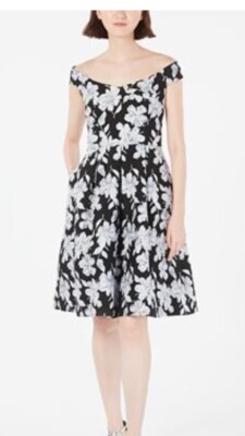 calvin klein floral fit and flare dress