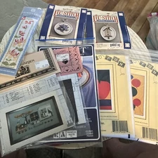 8 Mixed Lot Counted Cross Stitch Kit In Package. Banners, Frames, Flags Bookmark