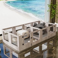 Heavy Duty Dog Whelping Box Kit Large Indoor Dogs Playpen Clear Pet Fence w Door