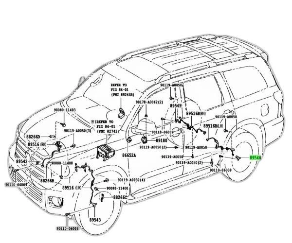 Sensor Sequoia genuino Toyota 2008-2018, velocidad, trasero izquierdo 89546-0C030 Foto 2 de 2
