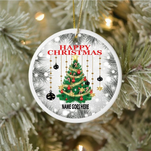 Personalisierte HAPPY CHRISTMAS Weihnachtsbaum Pinguin Kugel Hängedeko Geschenk - Bild 6 von 23