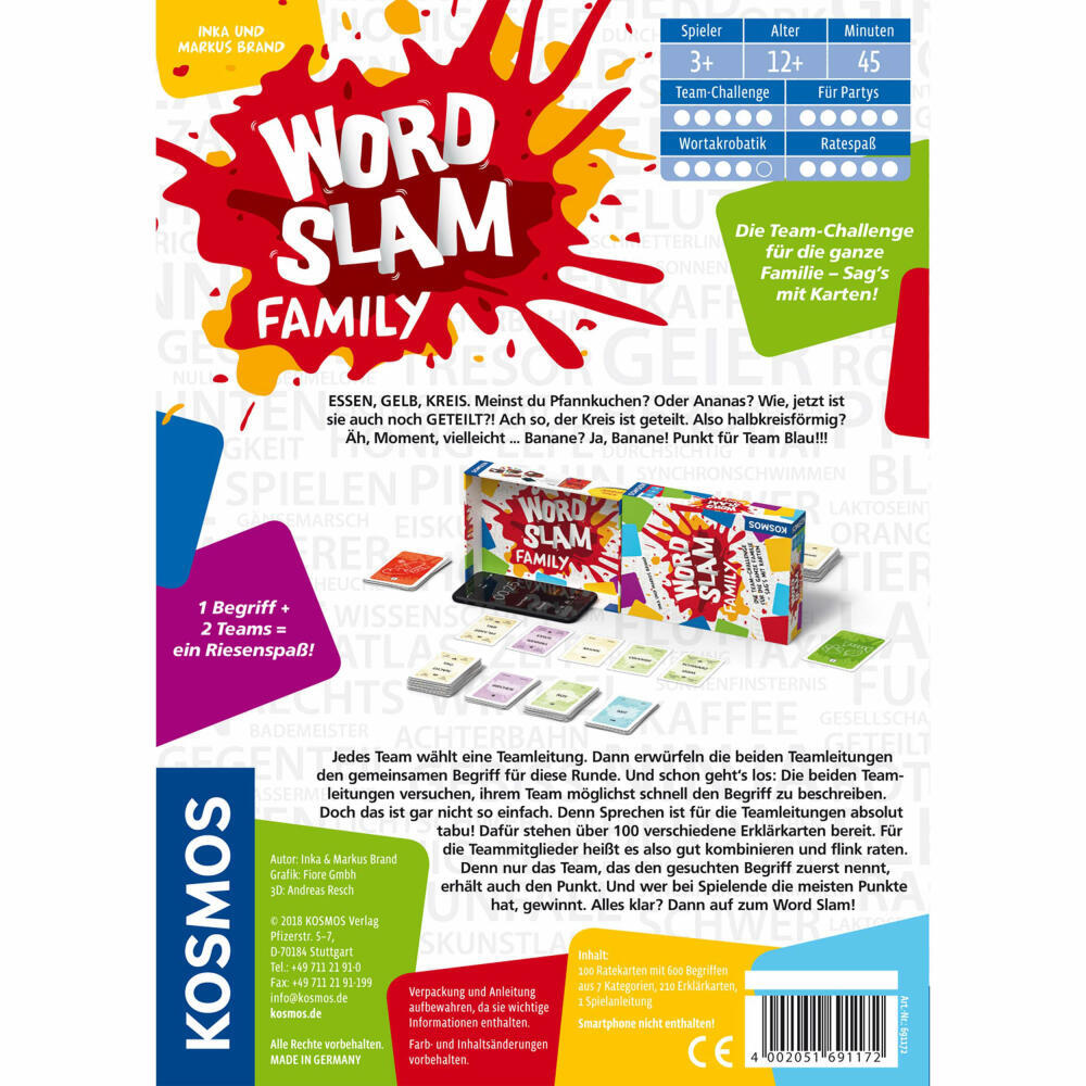 Thumbnail - Kosmos Familienspiele Word Slam Family Ratespiel Rate Spiel Ab 12 J.