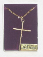 1/20 12KT GOLD FILLED Cross Christian Catholic Jesus Christ necklace pendant