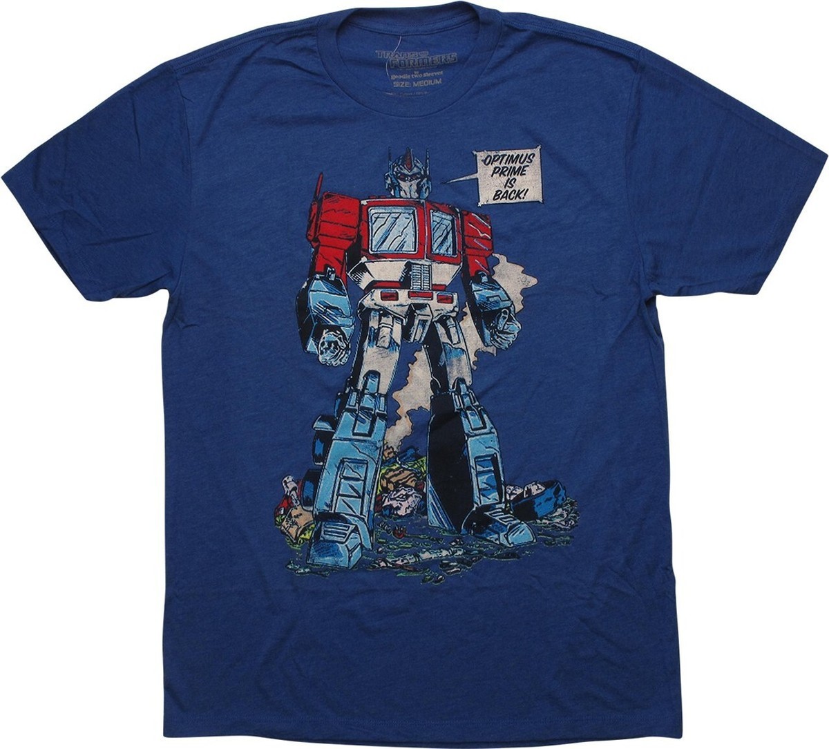 OPTIMUS PRIME IS BACK! T-SHIRT Transformers Blue Sizes Available NEW