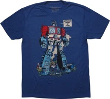 OPTIMUS PRIME IS BACK! T-SHIRT Transformers Blue Sizes Available NEW