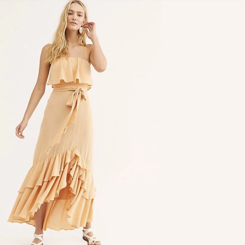Free People Tavia Endless Summer Smocked Tiered Ruffle Maxi Dress