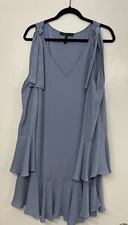 BCBG Blue Dress Wing Sleeve Cocktail Homecoming