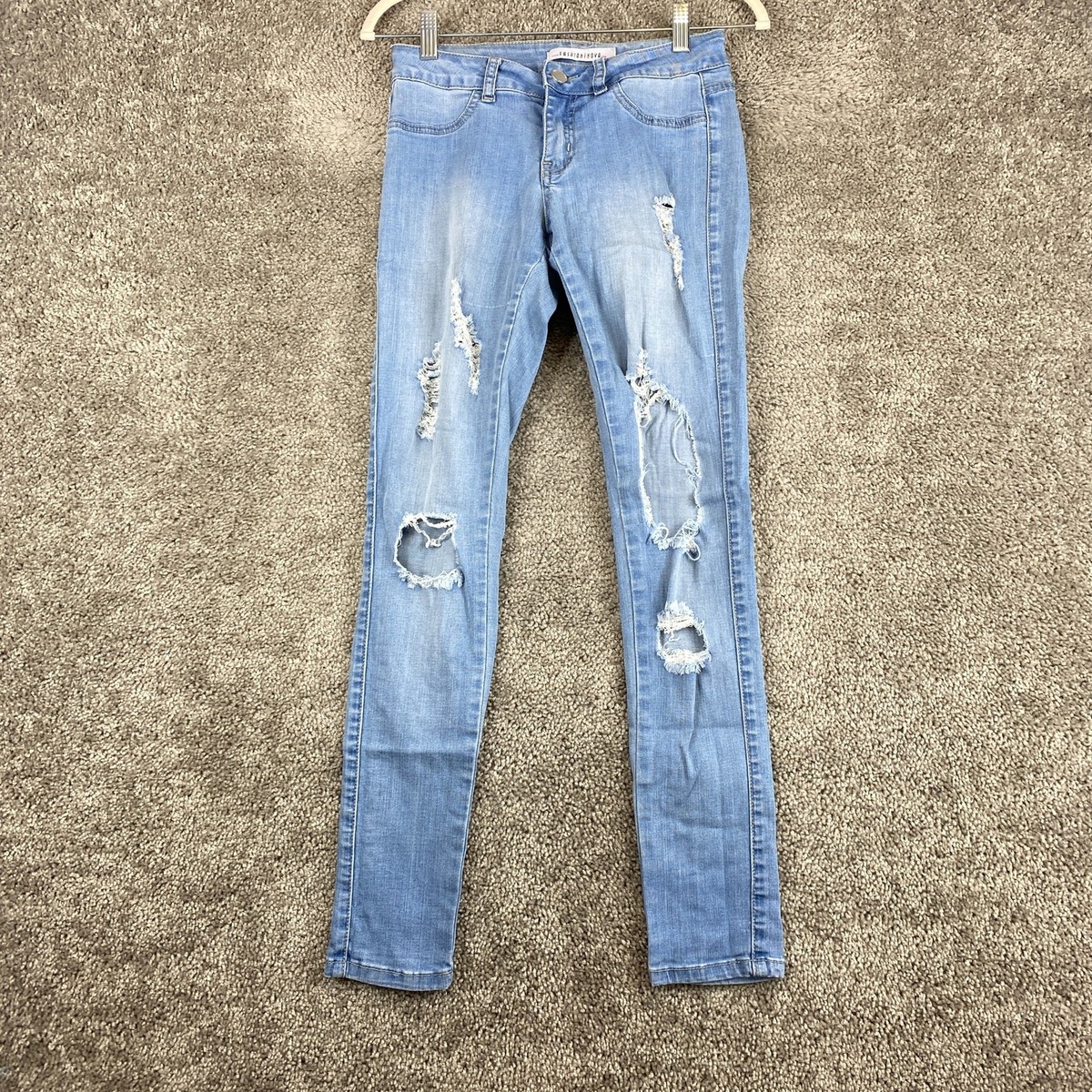 Fashion Nova Skinny Leg Jeans Women's Size Blue Low Rise Light