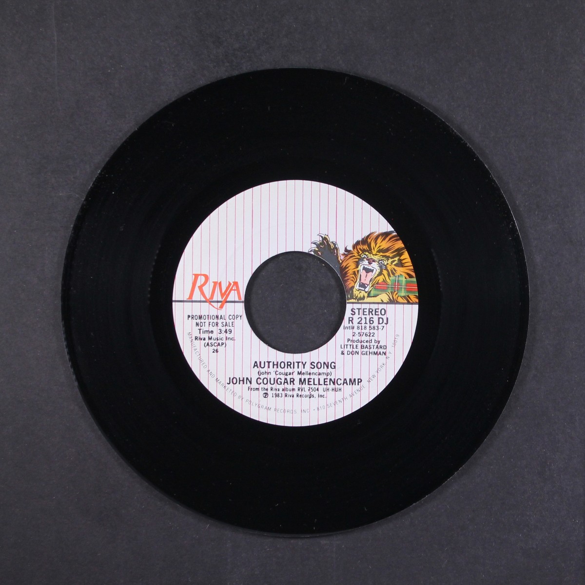 JOHN COUGAR MELLENCAMP: authority song RIVA 7
